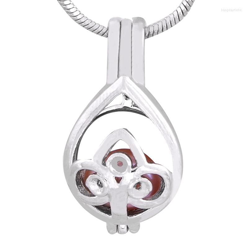 

Chains Charming Present Gift Plated Silver Flower-de-luce Cage Pendant Lucky European Fashion Jewelry P159