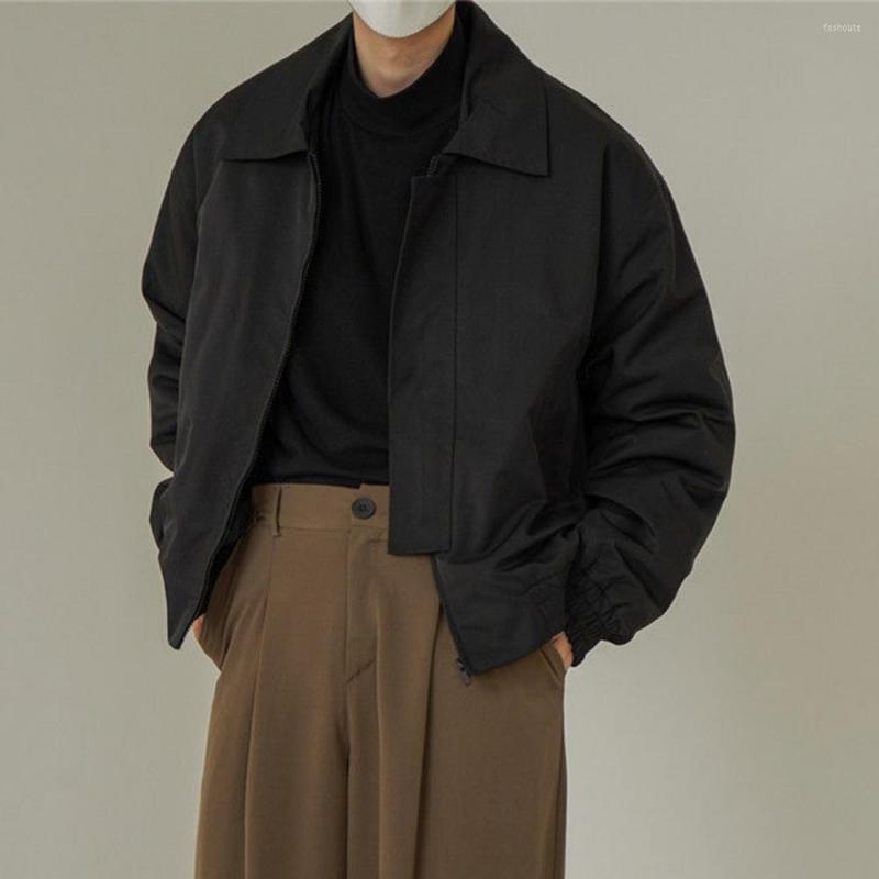 

Men's Jackets Men Coat Personality Universal Solid Color Lapel Collar Trench, Black