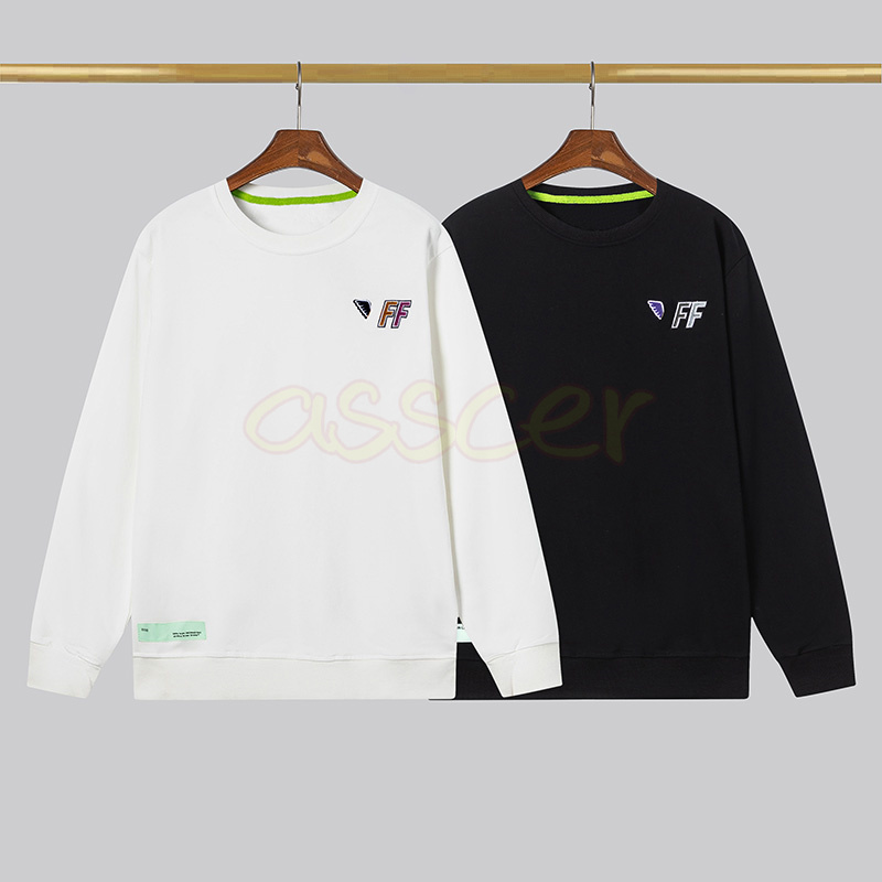 

Men Womens Pure Cotton Hoodies Designer Round Neck Letter Embroidery Sweatshirts Black White Hoodie Aian Size M-2XL