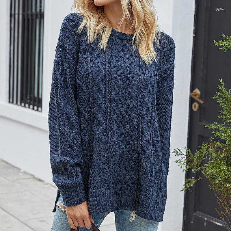 

Women' Sweaters Office Lady Knitted Pullover Loose Knit Sweater Tops Women Autumn Winter Wrap-Around Oversized O Neck Long Sleeve, Creamy white