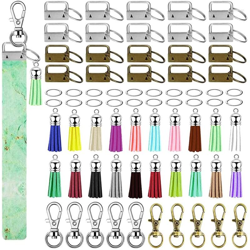 

Keychains Key Fob Hardware Set With Tassels Suitable For All Kinds Of Belts Suitcases Bags Ribbons Handmade Web