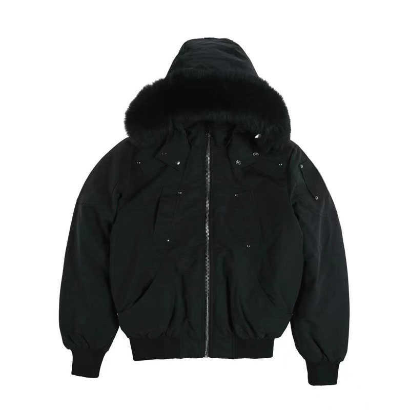 High Quality Real Fox Fur Winter Mens Canadian Mooses Ballistic Bomber Parka Down Jackets Warm Outwear Coat Windproof Short