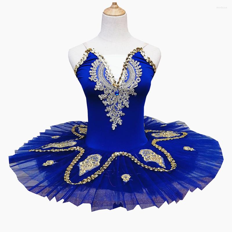 

Stage Wear Ballet Dress For Girls Tutu Skirts Sequined RoyalBlue Children Fluffy Belly Dance Clothing Dancer Performance Costumes, Blue