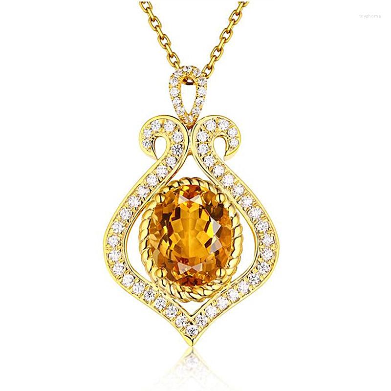 

Pendant Necklaces MOONROCY Gold Color Chokers Yellow Crystal Necklace CZ Party Plants For Women Female Girls Gift Drop Jewelry Wholesale
