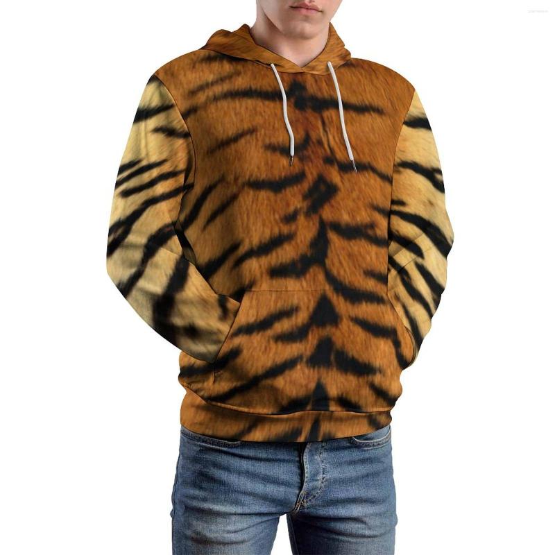 

Men' Hoodies Tiger Print Loose Animal Skin Pattern Cute Pullover Hoodie Unisex Long-Sleeve Oversized Casual Top, Style-2