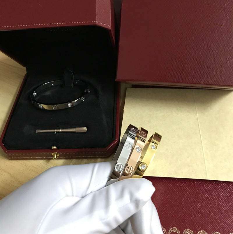 

Love color Bracelets diamond Designer Bangles 316L stainless steel bracelets never lost with top original box