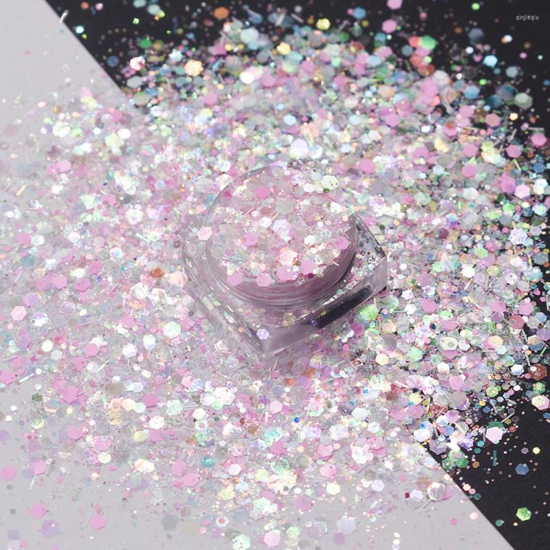 

Nail Glitter 20g/Bag Hexagon Shape Chunky Sequins Sparkly Powder Body Art Face Craft Christmas Decorations Accessories