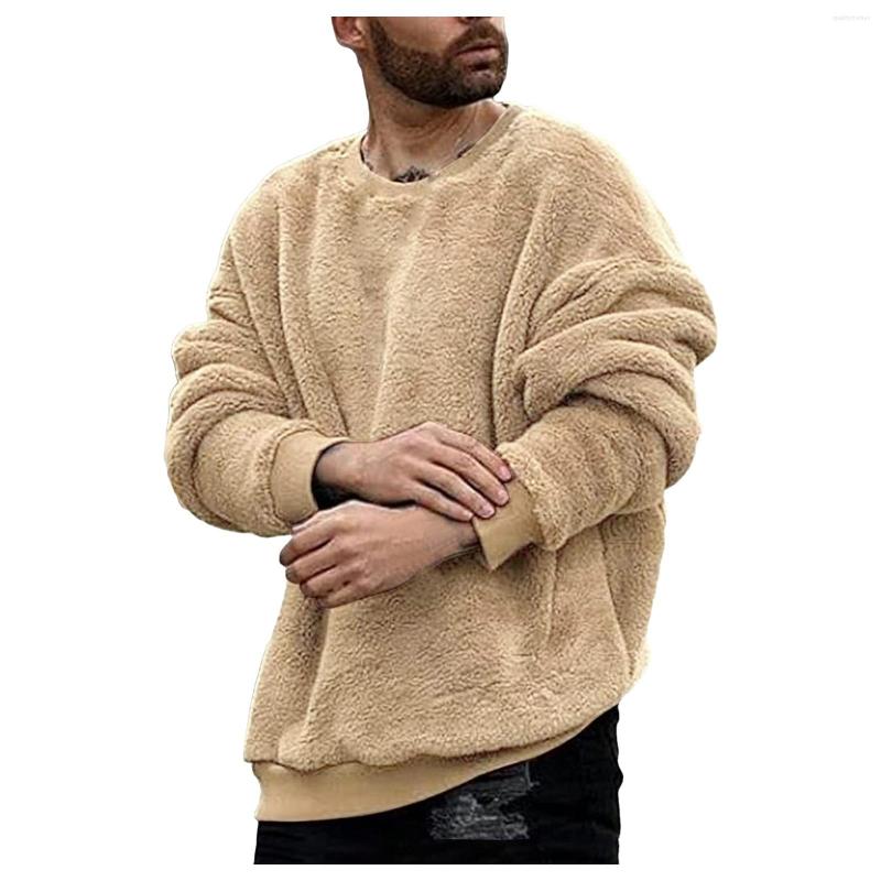 

Men' Hoodies Men Winter Warm Sweatshirt Solid Color Plush Long Sleeve Hoodie Pullover Tops Oversized O-neck Streetwear, Black