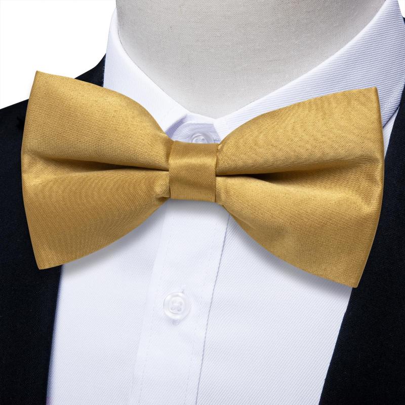 

Bow Ties Luxury Boy Men's Tie Father And Son Silk Solid Gold Adjustable Pre-tied Butterfly For Wedding Tuxedo Male Formal Cravat