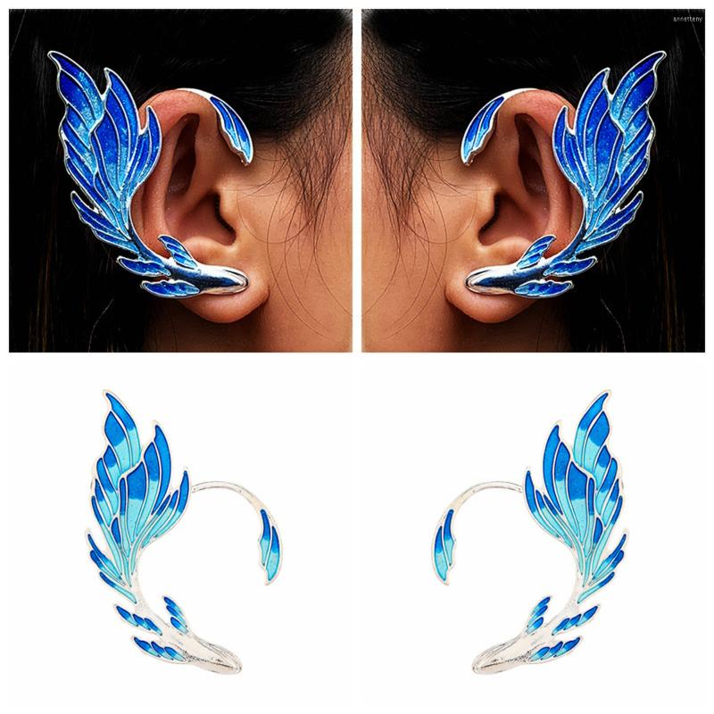 

Backs Earrings Korean Fashion Non Piercing Ear Clips Goldfish Gradient Personality Luxury Jewelry Fairy Hook For Women 2022 Trending