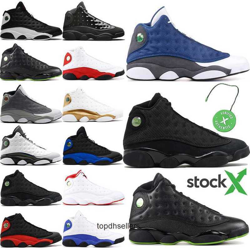 

2022 university gold Jumpman 13 basketball shoes jorden 13s mens sneakers Houndstooth Obsidian lucky green Starfish Red Flint sports, Box