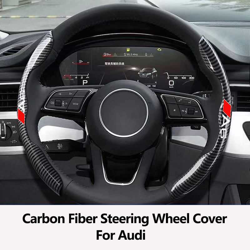 

Steering Wheel Covers Car Steering Wheel Cover Carbon Black Fiber for Audi A3 A4 A5 A6 A7 A8 Q7 Q8 Q3 Q5 Accessories Car Steering Wheel Cover T221114