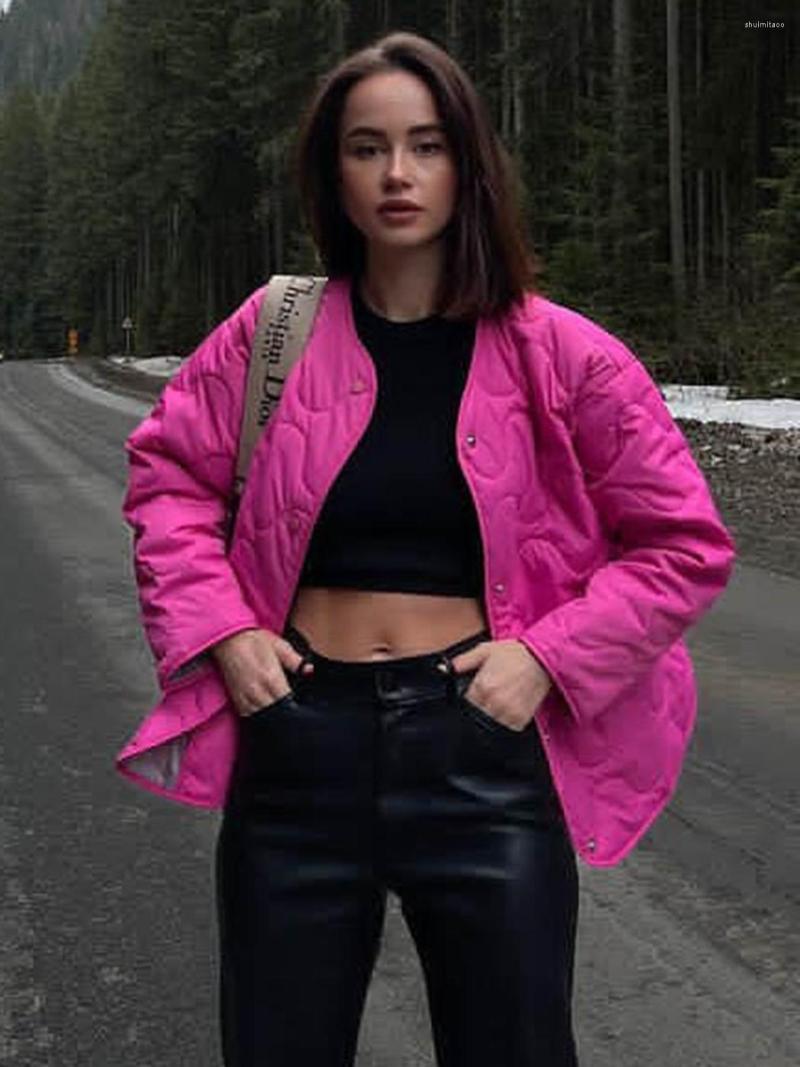 

Women' Down Autumn Winter Fashion Jacker Women Simple 2022 Trendy Single Breasted Outwear Loose Pocket Cotton Quilted Casual Warm Coats, Khaki