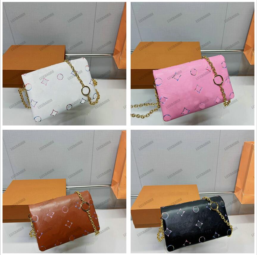

Pochette Coussin Chain Shoulder Bag Floral Cushion Puffy Purse Soft Leather Embossed Monograms Pattern Crossbody Women Designer Bags, #01