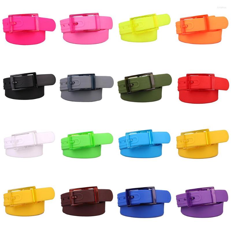 

Belts Free Fashion Cute Plastic Belt For Women Men Candy Color Silicone Rubber Smooth Buckle Waistband Unisex Waist, Red