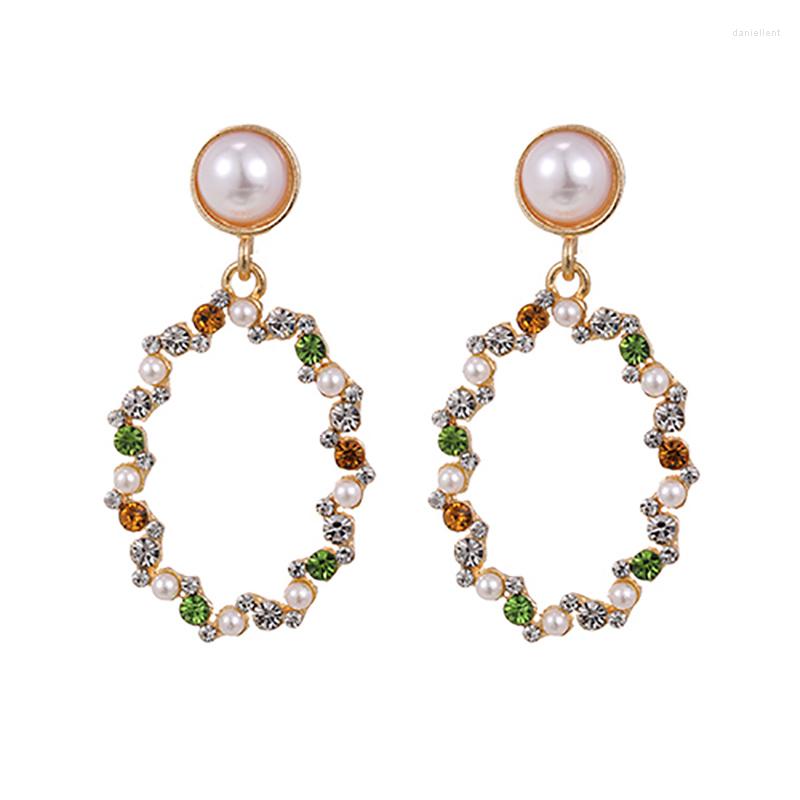 

Dangle Earrings ZHINI 2022 Personality Punk Geometry For Women Charming Color Crystal Big Earring Statement Jewelry