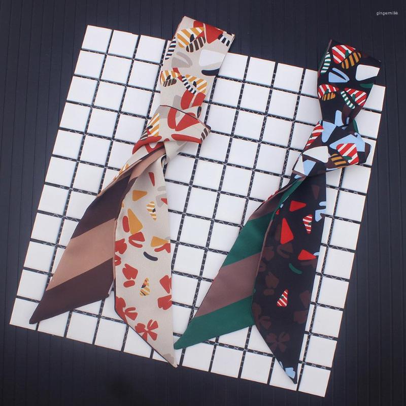 

Scarves 120cm Bee Skinny Twill Silk Head Scarf Luxury Striped Print Headband 2022 Decoration Ribbon Handbag Hair Wrist Neckwear Choker