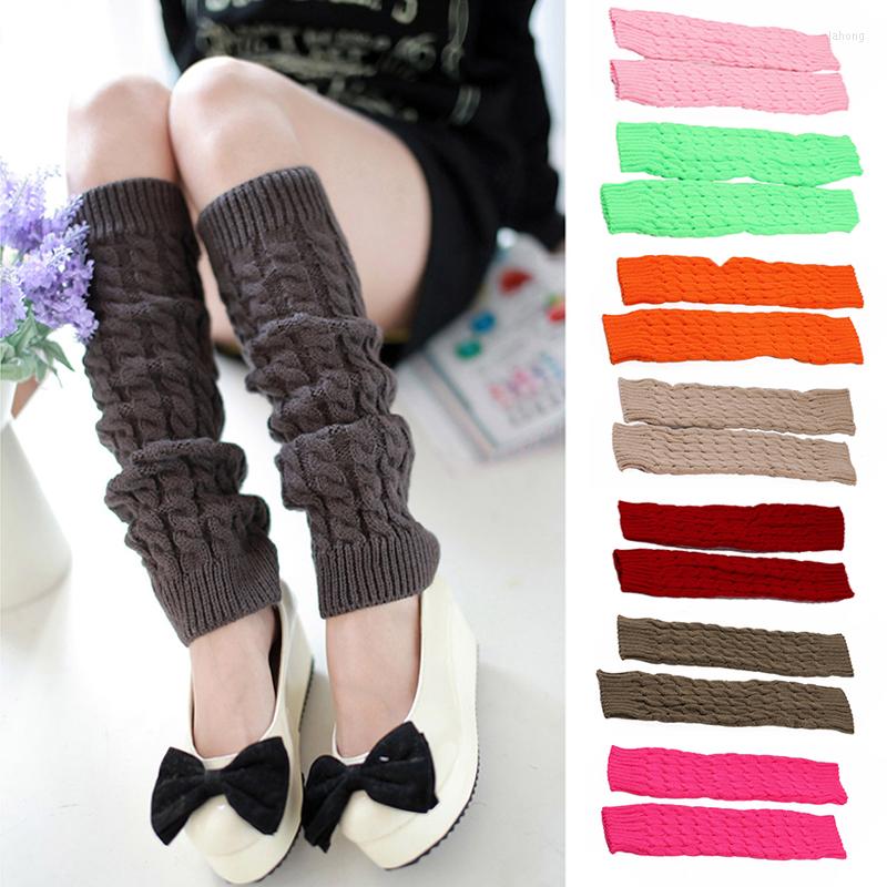 

Knee Pads Lolita Women Warm Winter Knit Foot Cover Crochet Socks Boot Cuffs Beenwarmers Japanese Long, Black