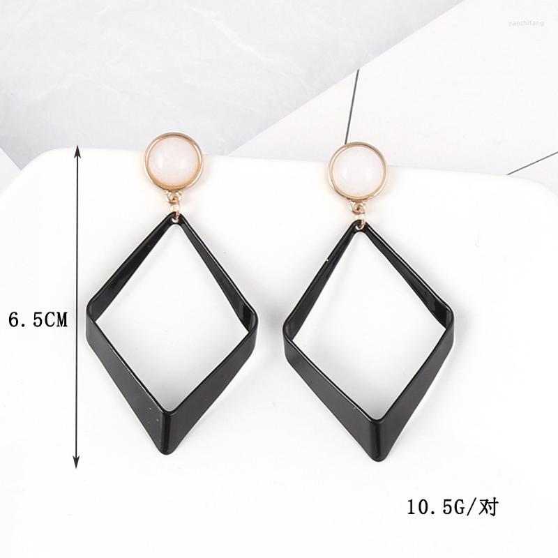 

Dangle Earrings Wholesale 6 Pair Set Nature Black Stone Geometric Drop For Women Girls Party Jewelry