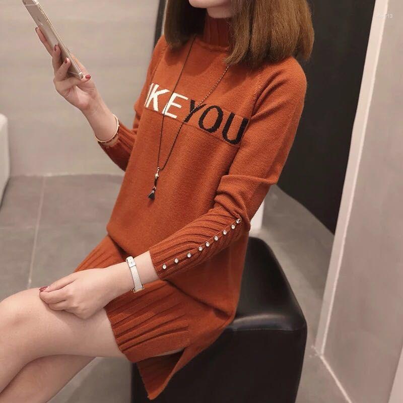 

Women's Sweaters Woman Chandails Cored Yarn Autumn Winter Sweater Female Letter Loose Month, Green