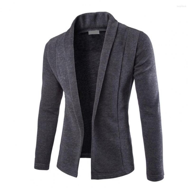 

Men's Jackets Business Jacket Lapel Long Sleeve Slim Fit Cotton Blend Men Coat Solid Color Turn-down Collar All-matched, Light grey