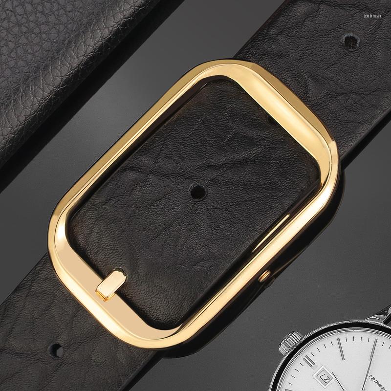 

Belts High Quality Classic Pin Buckle Belt Men Designer Fashion Waistband Casual Full Grain Leather Black Cintos Masculinos