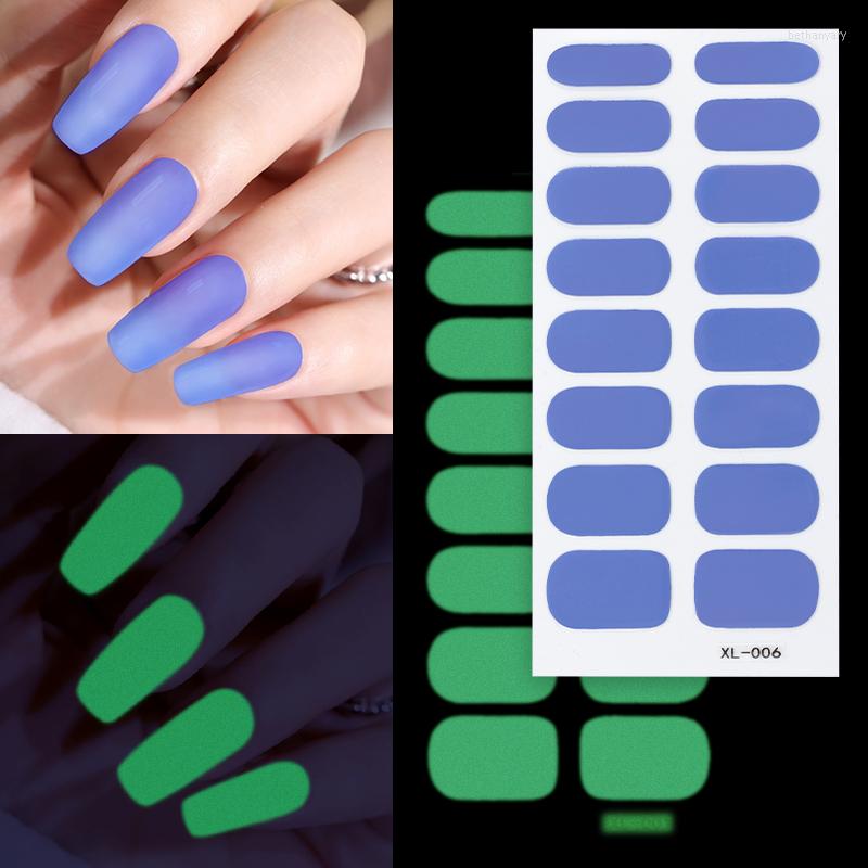 

Nail Stickers Pure Color Luminous Colorful Decor For Suitable Day And Night Art Women, Xl-16