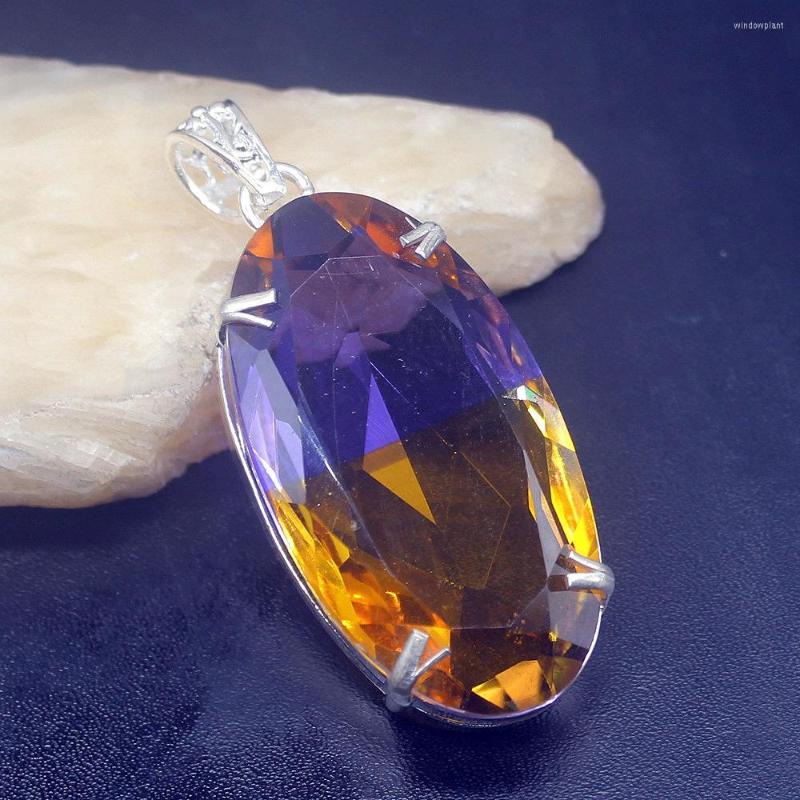 

Pendant Necklaces Gemstonefactory Jewelry Big Promotion 925 Silver Solitaire Fashion Dichroic Glass Women Ladies Gifts Necklace 1222