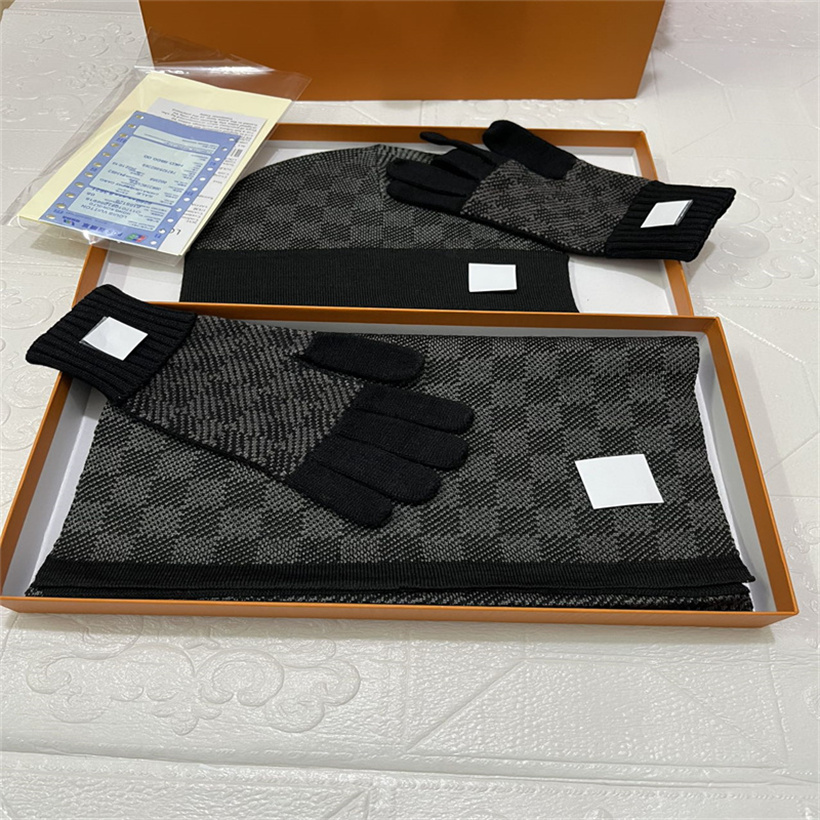

High Designer Beanies Scarves Sets For Winter Women Men Scarf Cap Suits Warm Woolen Beanies Shawl Snow Hat gloves quality