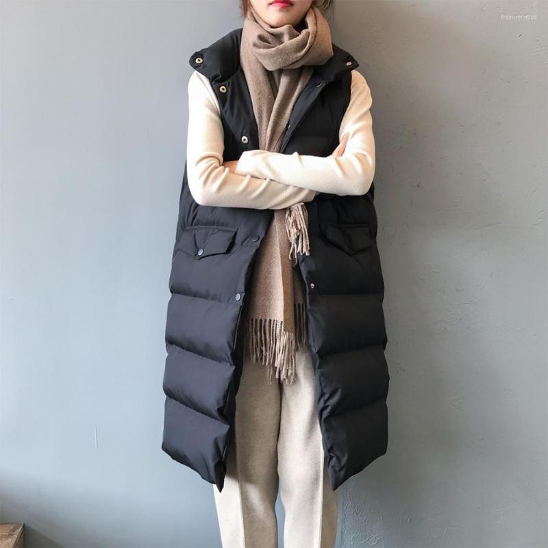 

Women' Vests Winter Cotton Vest Women Ladies Casual Waistcoat Female Sleeveless Long Jacket Slim Fit Warm Puffer Coat, Blue