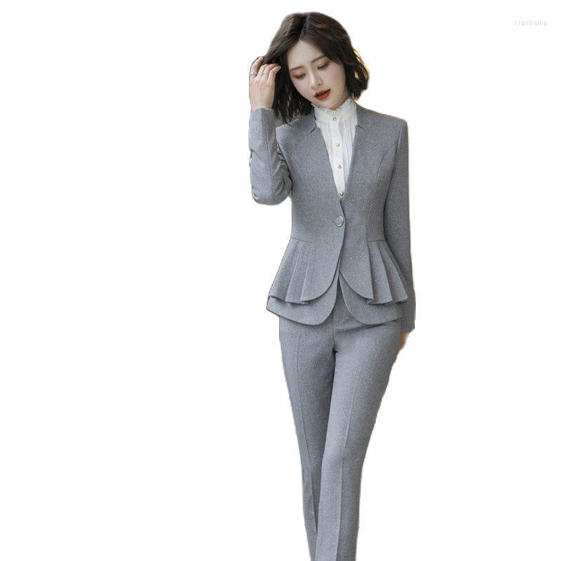 

Women' Two Piece Pants Autumn Winter Uniform Designs Formal Business Suits For Women Office Work Wear Professional Career Interview Blazers, Black skirt suits