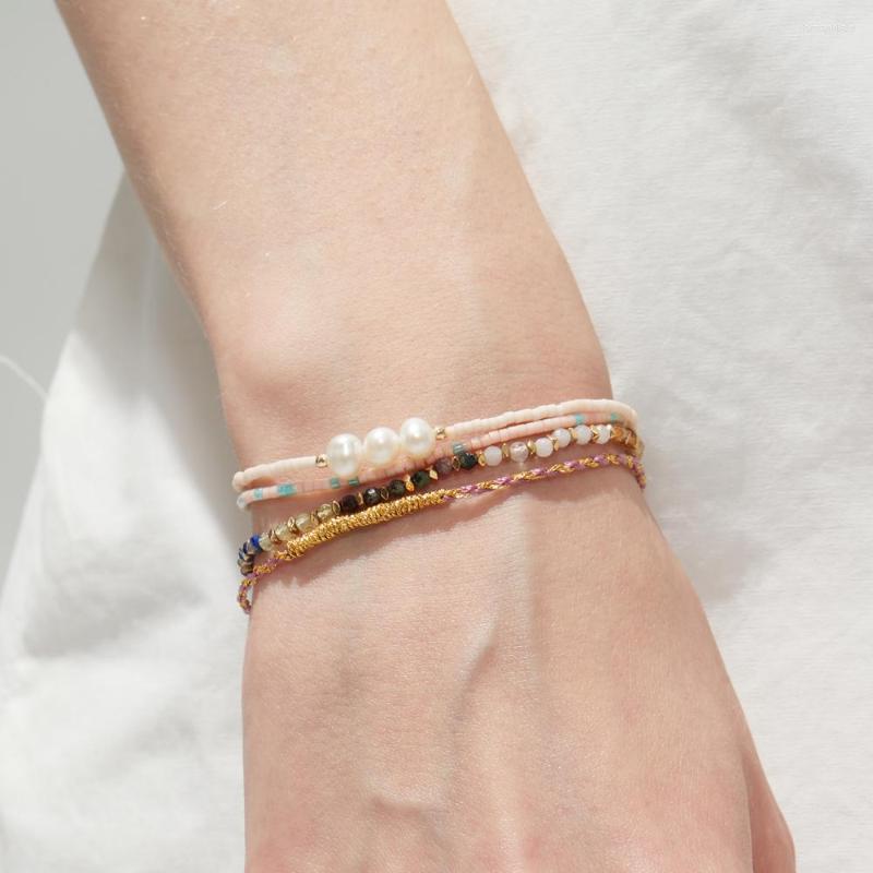 

Charm Bracelets Boho Elegant Jewelry Korean Style Strand For Women Real Natural Freshwater Pearl Girls Wedding Accessories