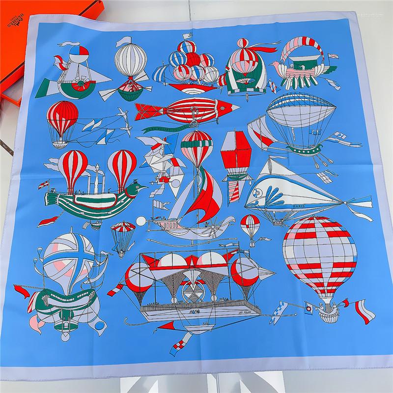 

Scarves Large Square Silk Scarf Rolled Edge Bandanas Natural Summer Head Elegant Woman Shawl 90cm