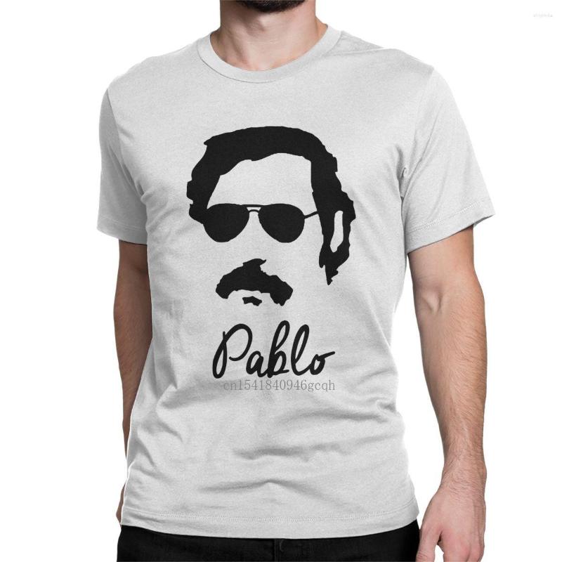 

Men' T Shirts Pablo Escobar Sunglasses T-Shirts For Men Narcos Awesome Pure Cotton Tees Crew Neck Short Sleeve Plus Size Clothes, White