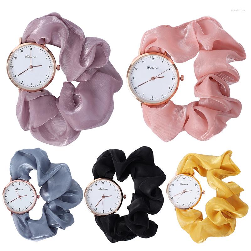 

Wristwatches 2022 Creative Fashion Ribbon Digital Watch Little Fairy Elegant Personality Student Girl Without Clasp Bracelet, Yellow