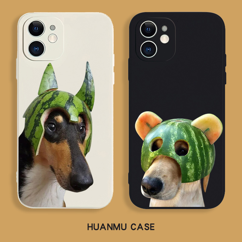 

YEZHOU luxury tpu pc phone cases Simple Watermelon Puppy Couple for Iphone Xsmax Apple XR/11 pro 13/12pro max, Transparent2
