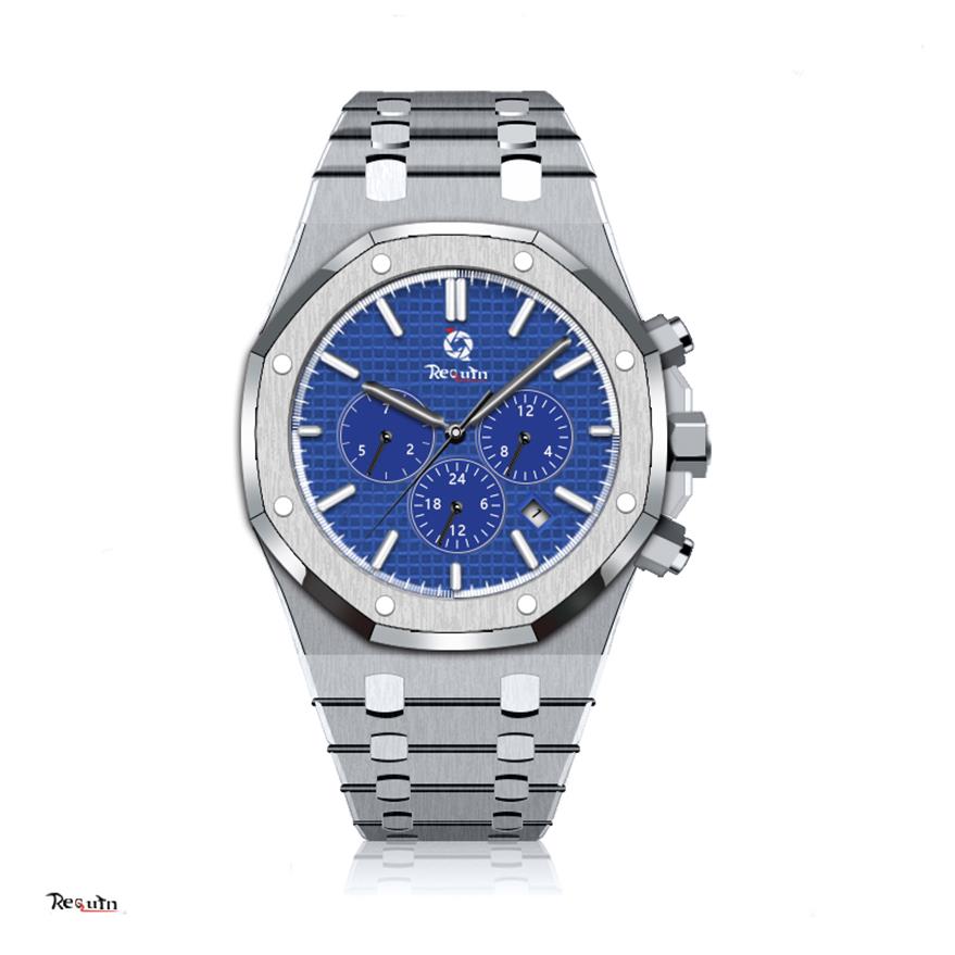 

Men's Automatic Mechanical Watch 26338PT OO 1220PT 01 REQUIN Brand Royal Blue Six Hands Calendar Multifunction Dial Oak Class281L, Box