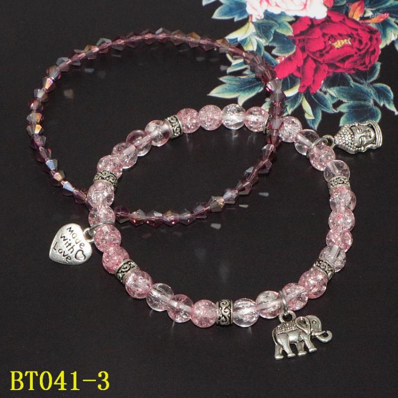 

Strand Fashion Natural Stone Cracked Crystal 2 Circle Bracelet Alloy Accessory Pendant Woman Girl Kid Yoga Christmas Wedding Gift