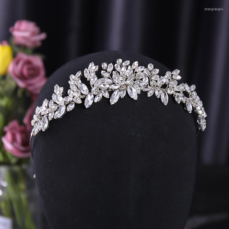 

Hair Clips Wedding Bridal Headband Handmade Rhinestone Crystal Flower Hairband Tiara For Women Accessories Jewelry