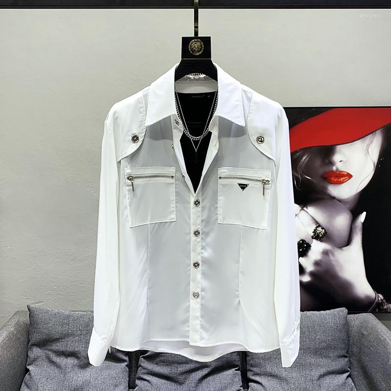

Men's Casual Shirts Bn826 Fashion Men's 2022 Runway Luxury European Design Party Style Clothing, Black