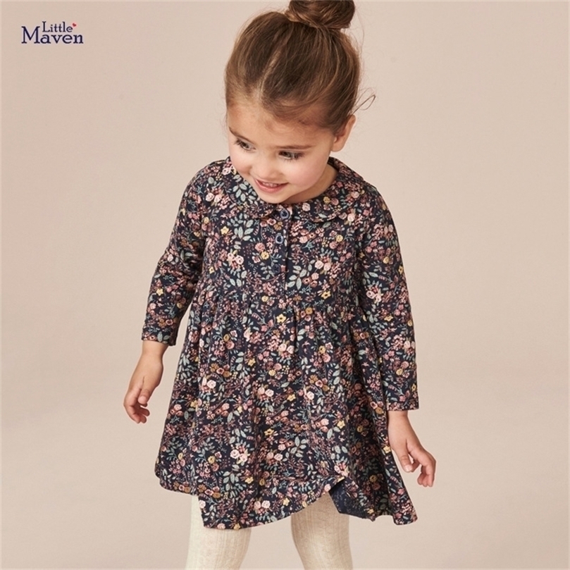 

Girls Dresses Little maven Baby Spring and Autumn Clothes Long Sleeves Dress Cotton Pretty Comfort for Kids 27year 221107, S0381 photo