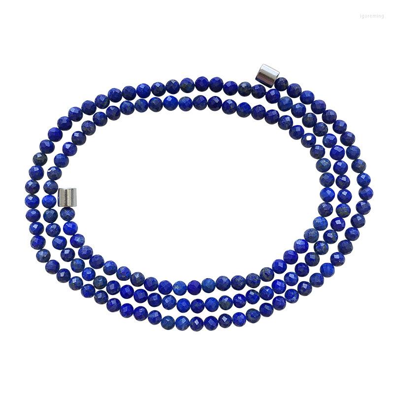 

Strand Afghanistan Blue Natural Lapis Lazuli Ellipse Stone Bracelet Faceted Beads Gem Bracelets For Women Men Gifts Jewelry