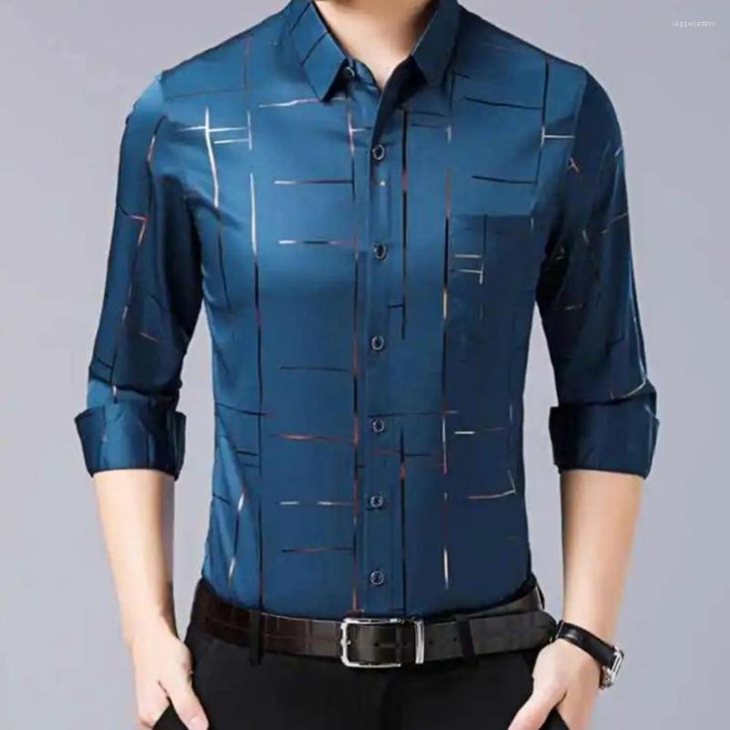 

Men's Polos Single-breasted Great Cardigan Spring Shirt Anti-wrinkle Men Formal For Daily Wear, Purple