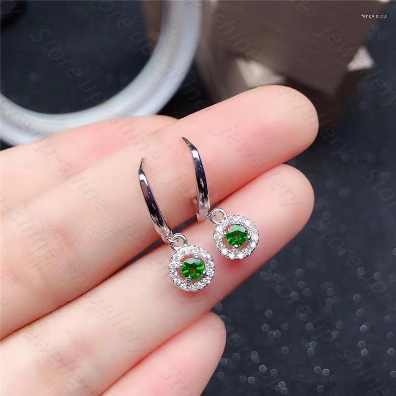 

Stud Earrings Natural Diopside S925 Are Suitable Fine Fashion Jewelry For Women's Wedding And Party
