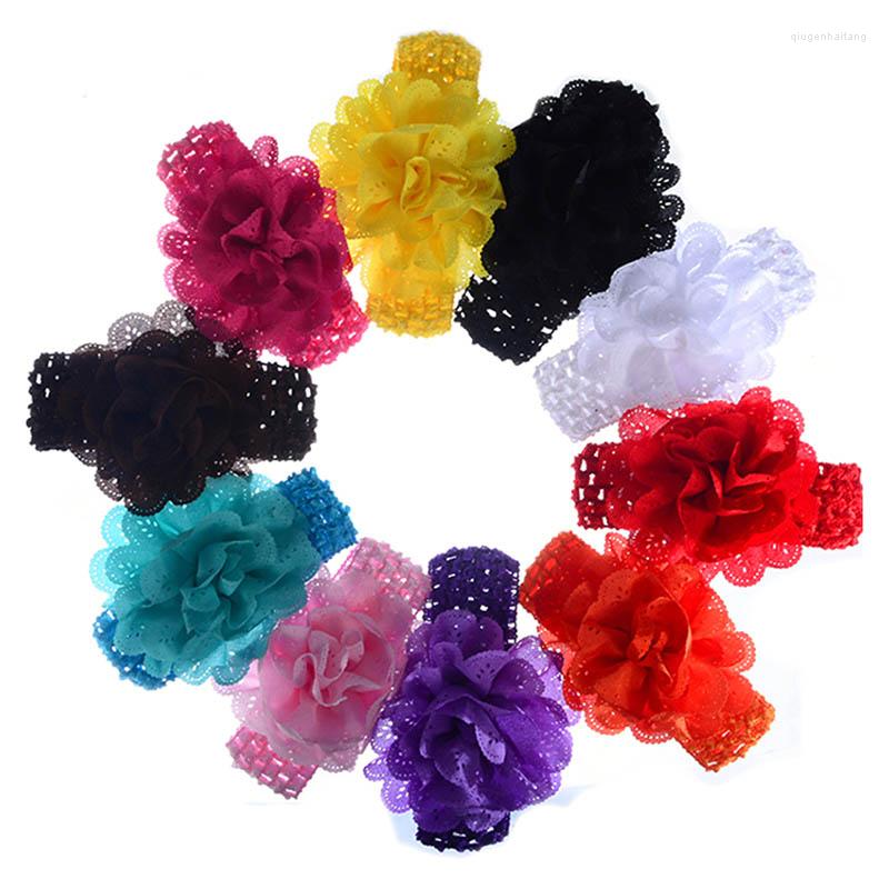 

Hair Accessories Baby Girl Big Chiffon Flower Headbands Cute Headband Band Born Toddler Turban Head Wrap Children, White