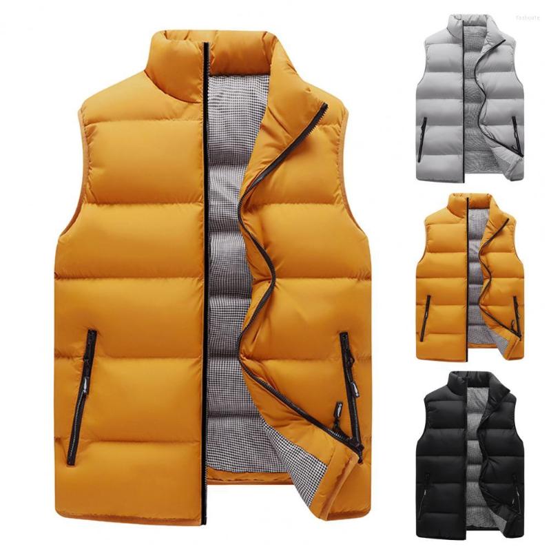 

Men's Vests Vest Jacket Men Sleeveless Casual Waistcoat Autumn Cotton Padded Fashion Clothing Streetwear, Black