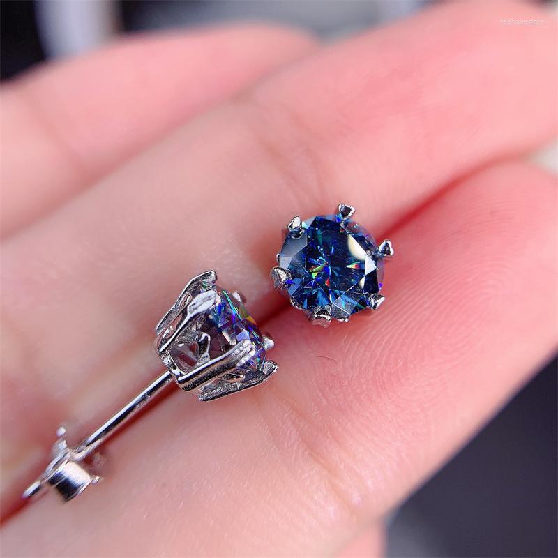 

Stud Earrings YULEM 2 2CT 8MM Blue Moissanite Snow Shape Passed Diamond S925 Silver Jewelry Wedding Memorial Party