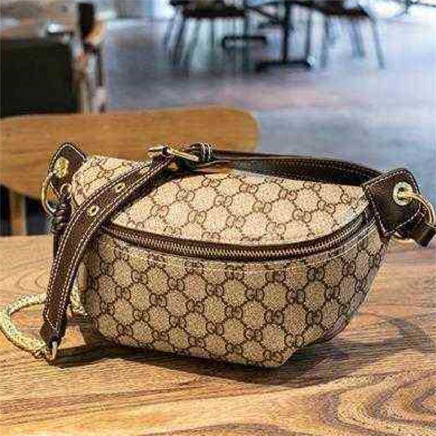 

Handbags Outlet leather women's 2022 new Waist Bag Messenger personalized chest diagonal straddle versatile chain bag, Brown