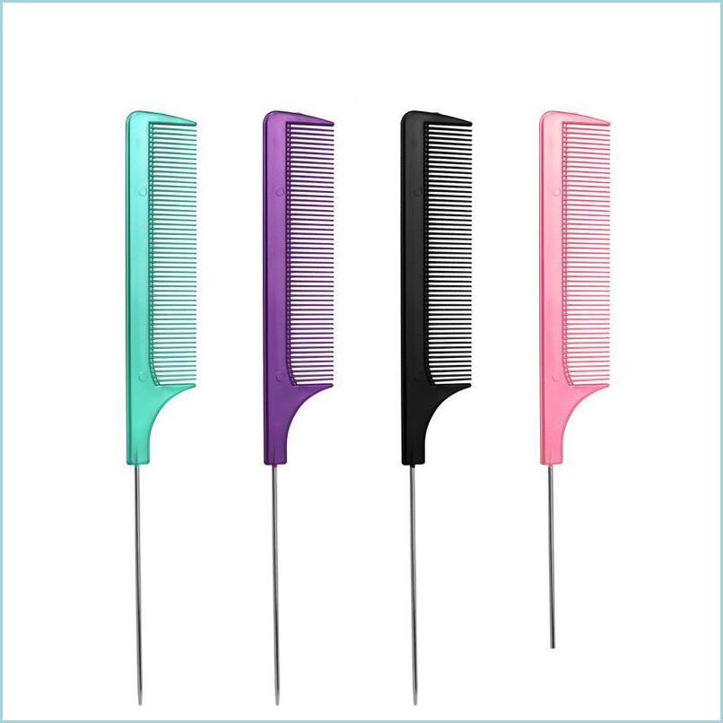 

Hair Brushes Professional Hair Tail Comb Salon Heat Resistant Pin Rat Antistatic Separate Parting Dyeing Combs Styling Tools Drop De Dhqou