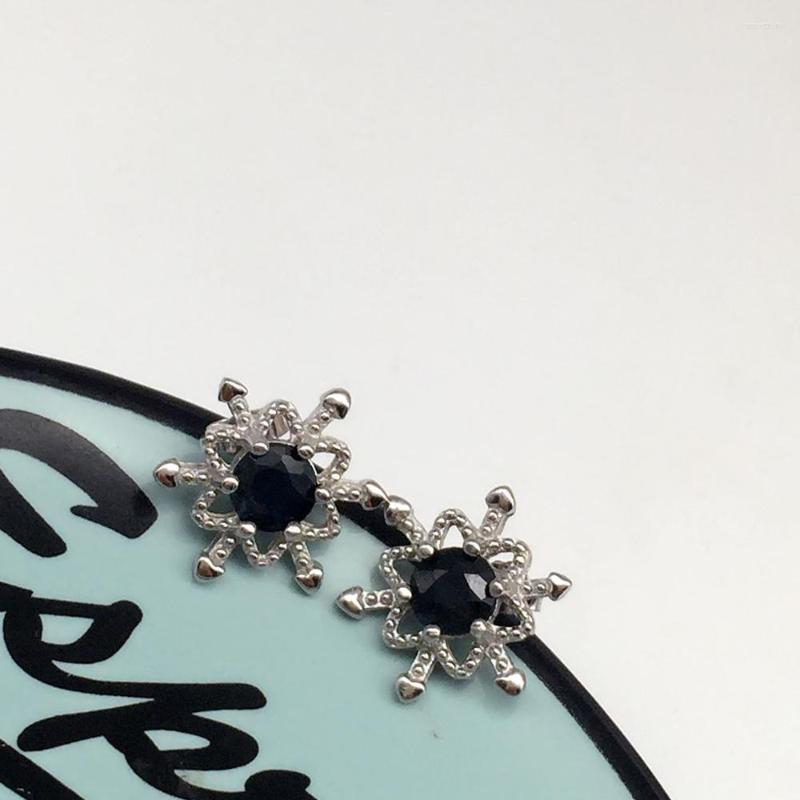 

Stud Earrings Natural Sapphire For Women Real 925 Sterling Silver Female Engagement Fine Jewelry